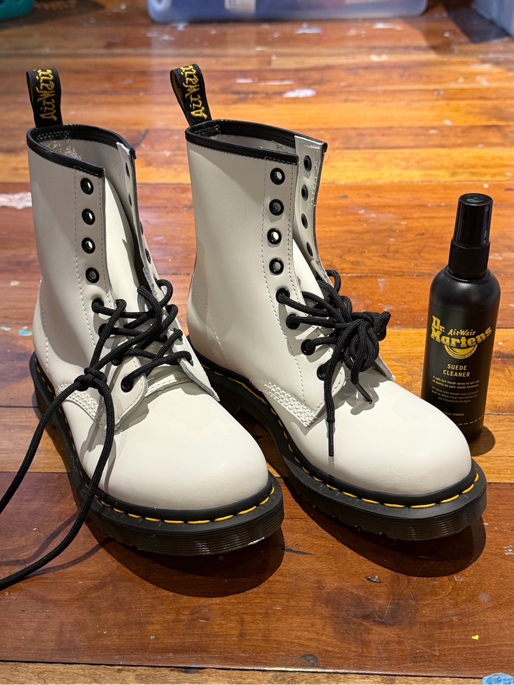 Dr. Martens 1460 White Smooth Leather Lace Up Boots Women’s 8